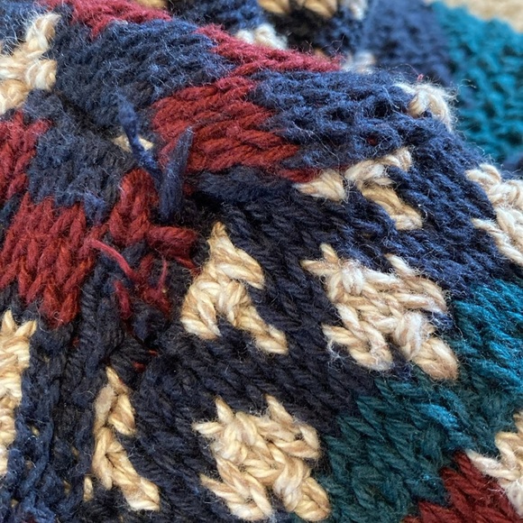 Roundtree 3D Heavy Cotton Textured L/S Crew Neck Sweater Navy Red Cream Green L - Picture 10 of 11